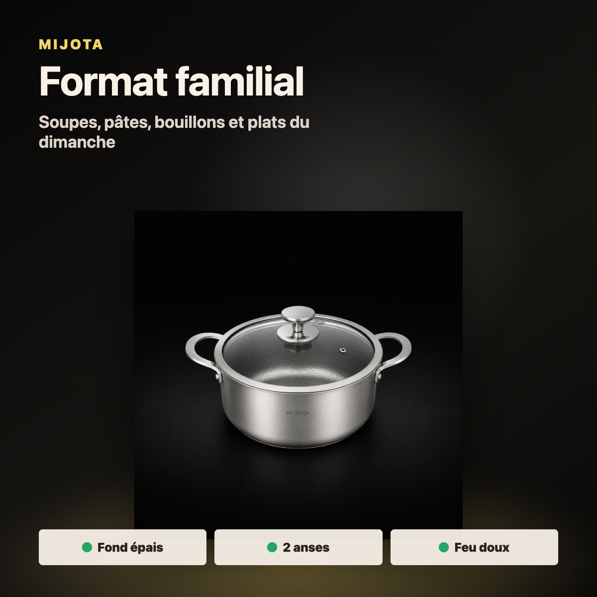 Format familial du faitout MIJOTA Titane 3X