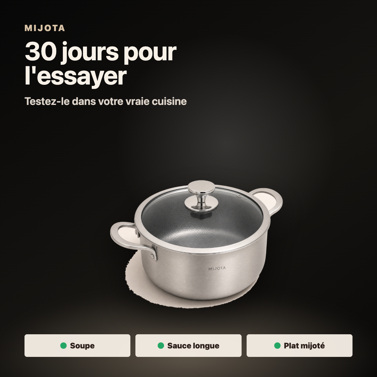 Carte essai 30 jours du faitout MIJOTA Titane 3X