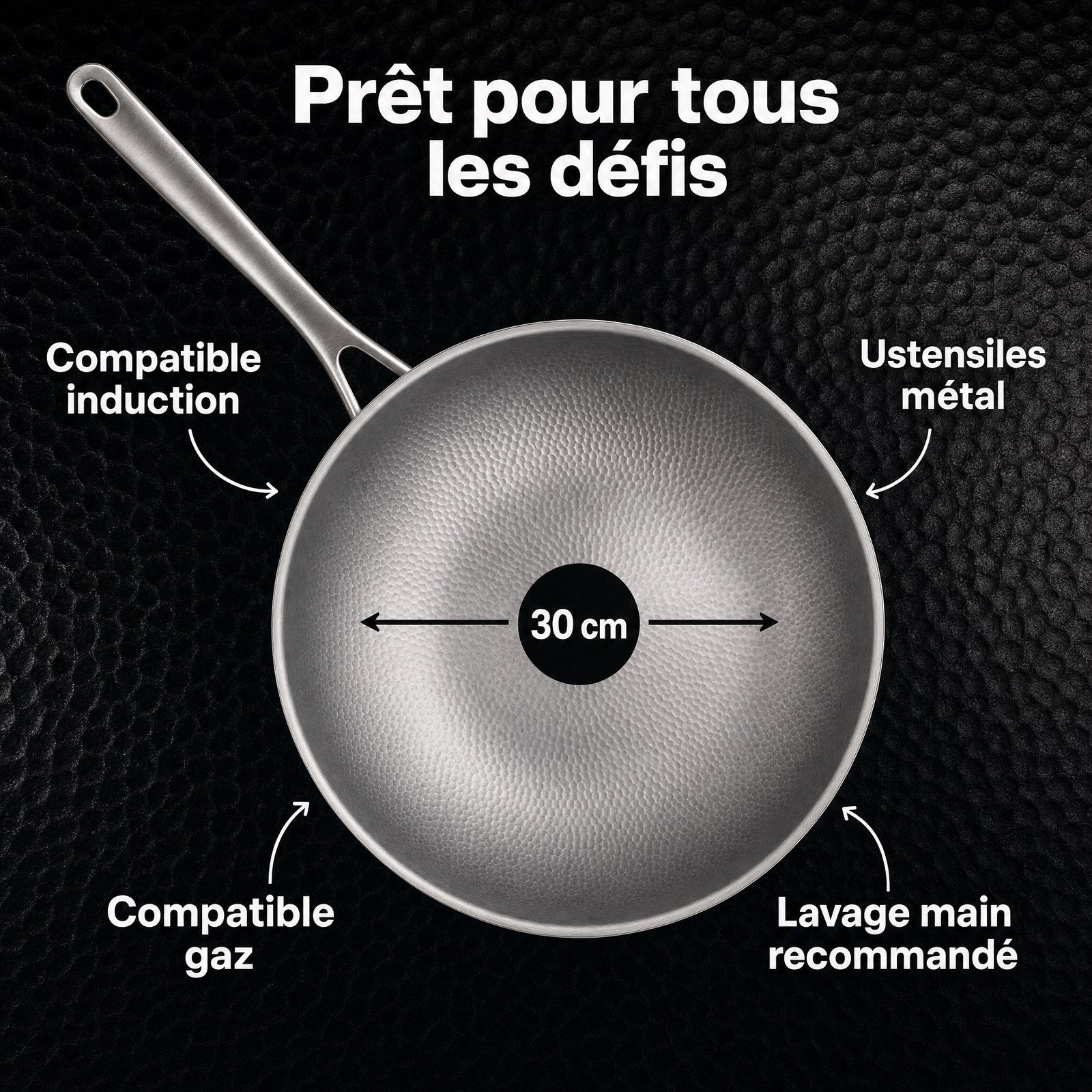 Compatibilités de cuisson du wok MIJOTA 30 cm