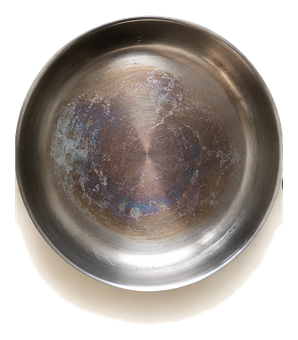 Poêle inox ternie