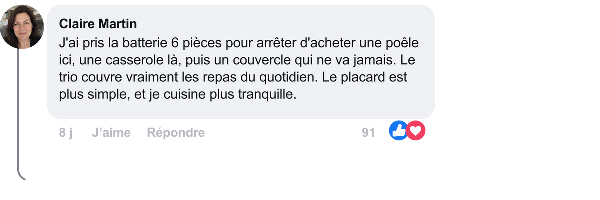 Avis client MIJOTA sur la batterie titane 6 pièces