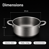Dimensions du faitout MIJOTA Titane 3X