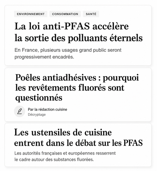 Articles en français sur l'encadrement des PFAS