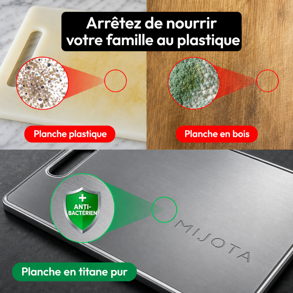 Comparaison planche plastique, planche en bois et planche en titane pur MIJOTA
