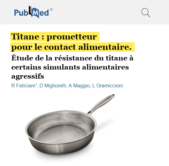 Article scientifique en français sur le titane et le contact alimentaire