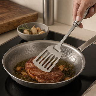 Spatule MIJOTA utilisée pendant une cuisson