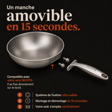 Manche amovible et fixation du wok MIJOTA