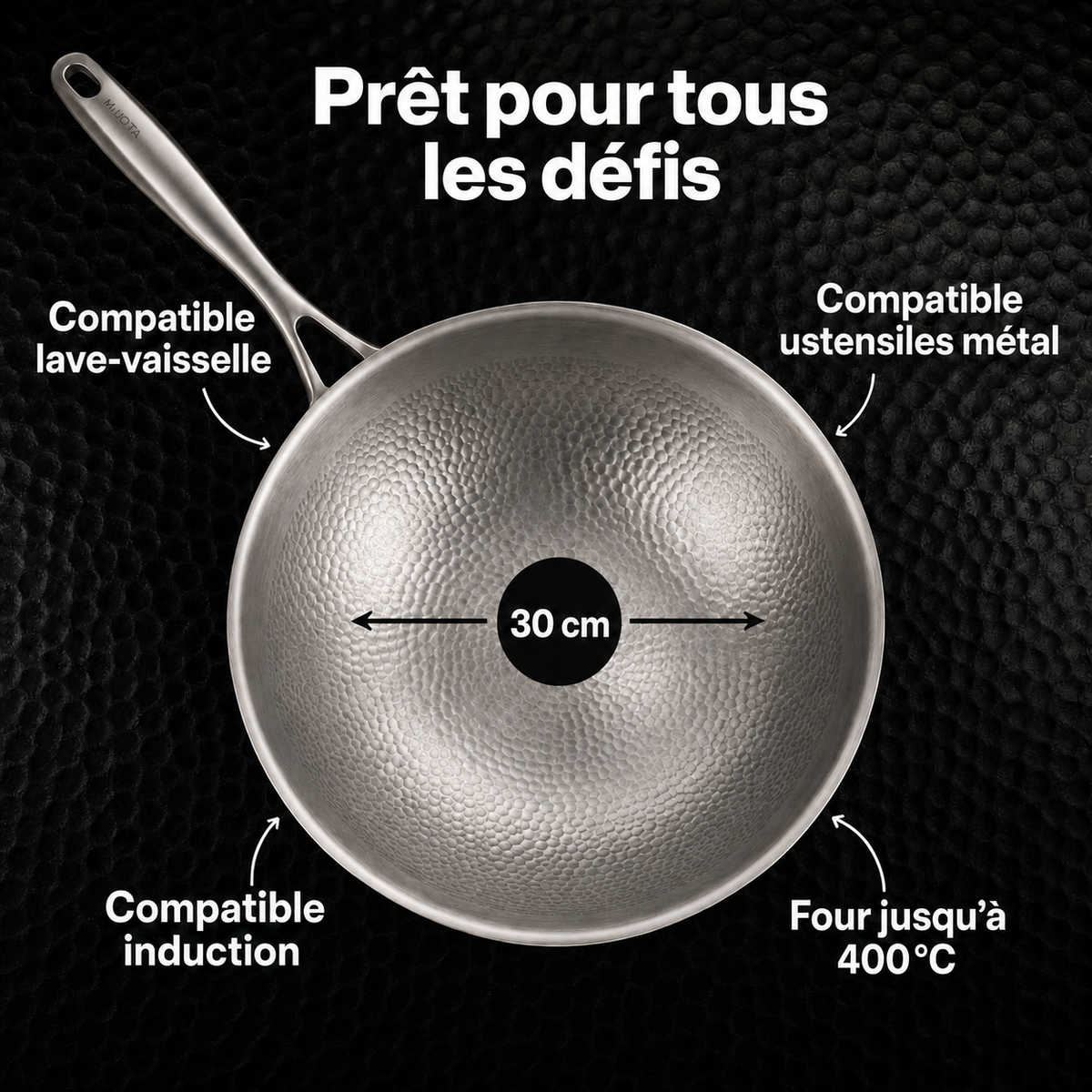 Compatibilité du wok MIJOTA avec induction, gaz, vitrocéramique et électrique